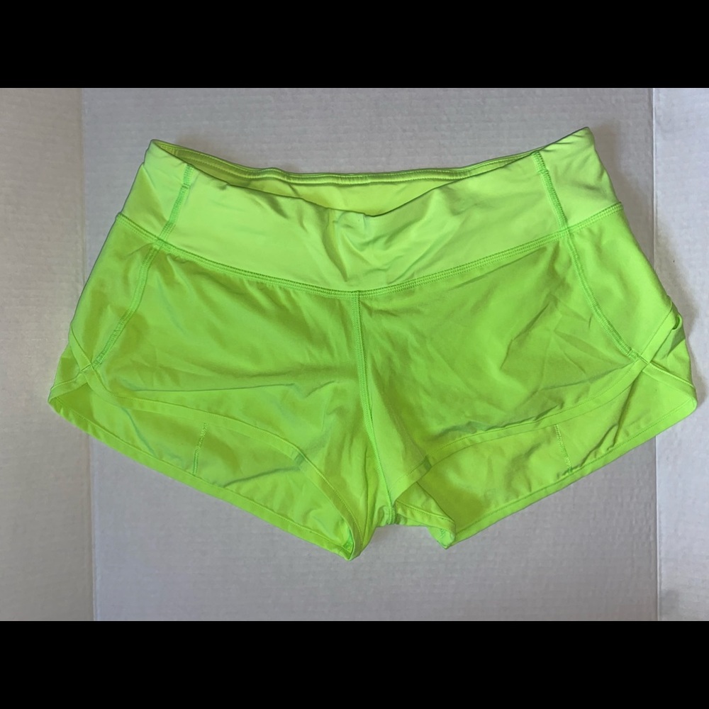 Highlighter yellow Lululemon shorts
